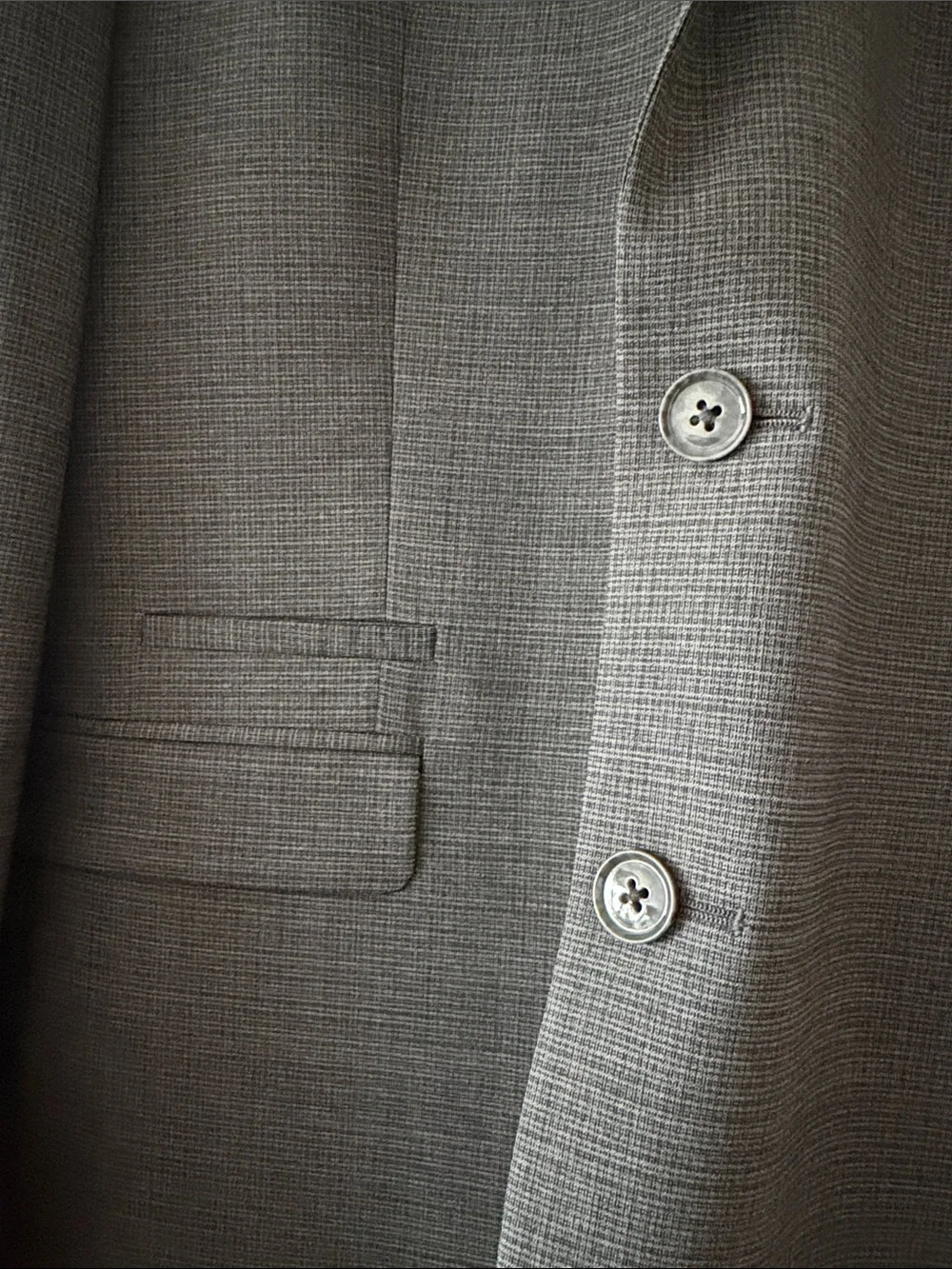 Express Men's Gray Slim Fit Wool Blend Stretch Suit 2-Piece Set 42R / 34x30